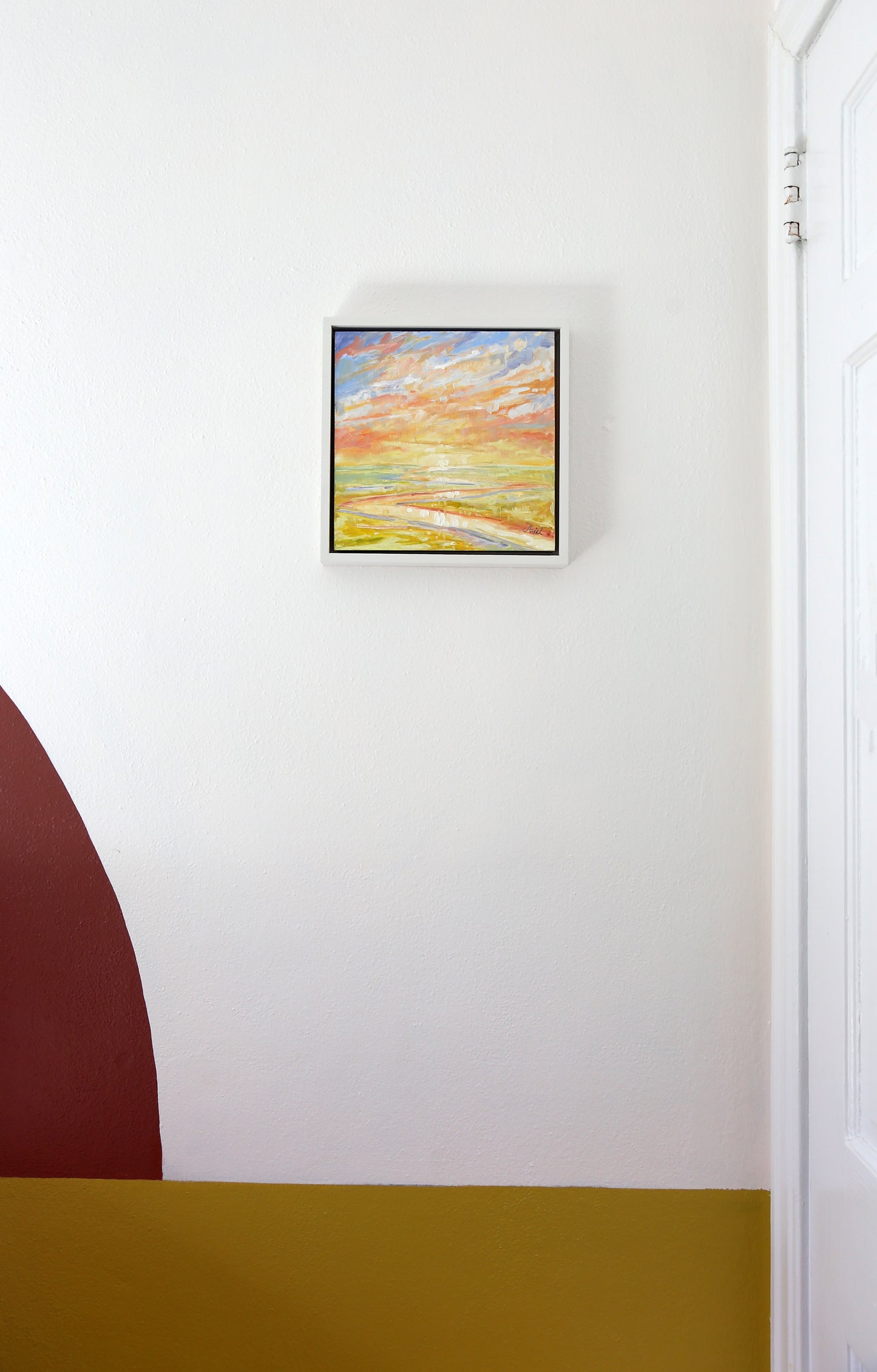 Abstract contemporary landscape original fine art vibrant bright color expressive artwork impressionism oil painting artwork local Jacksonville Florida small business woman owned business marsh small petite mini