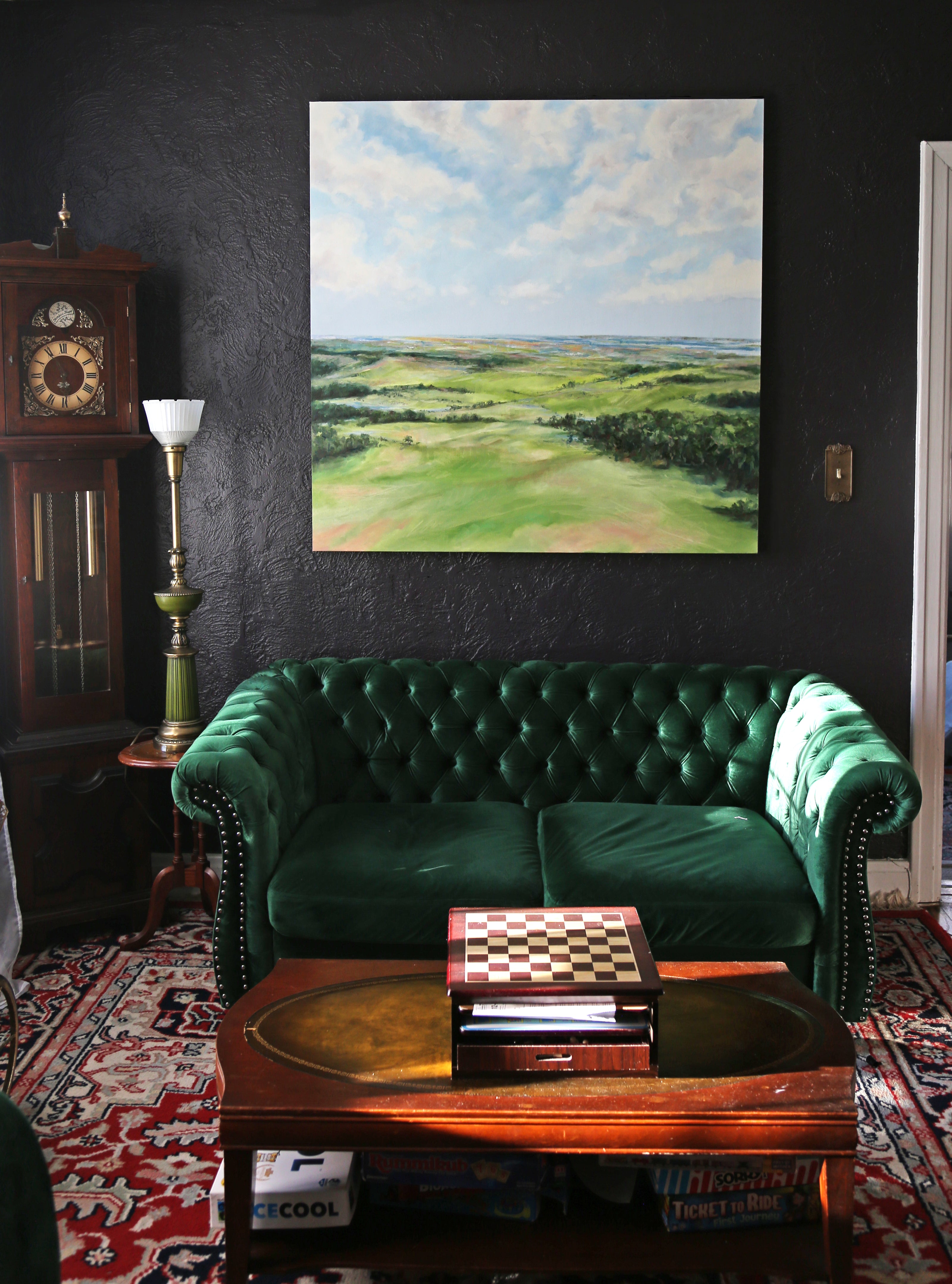 Abstract contemporary landscape original fine art vibrant bright color expressive artwork impressionism oil painting artwork local Jacksonville Florida small business woman owned business marsh small petite mini 